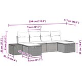  Vrtna sedežna garnitura z blazino 6 pcs Rjava poli ratan, (5000085122) | Shoptok.si