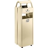VAR Zbiralnik odpadkov s pepelnikom in streho za zaščito pred dežjem, prostornina 35 l, ŠxVxG 300 x 960 x 250 mm, slonokoščen RAL 1015 | Shoptok.si