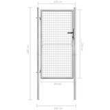 vidaXL Vrtna vrata pocinkano jeklo 105x200 cm srebrna | Shoptok.si