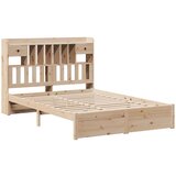vidaXL Krevet s regalom za knjige bez madraca 140x200 cm od borovine | shoptok.hr