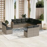 vidaXL 11-dijelni set vrtnih sofa od poliratana s jastucima sivi | shoptok.hr