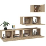  4-dijelni set TV ormarića boja hrasta sonome konstruirano drvo | shoptok.hr