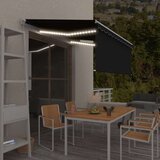 vidaXL Ročno zložljiva tenda s senčilom LED 3x2,5 m antracitna Cene