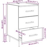  Noćni ormar s ladicama Crni hrast 40 x 40 x 66 cm Konstruirano drvo | shoptok.hr