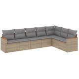 Maison Chic Seti vrtnega pohištva - Vrtna garnitura - Vrtni pohištvo set 7-delna z blazinami bež poli ratan, (21803116) | Shoptok.si