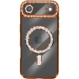 AVIZAR Ovitek za iPhone Air, združljiv z MagSafe, z okrasnim obodom iz strasa, Oranžna, (5000190411) | Shoptok.si
