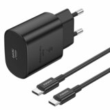 Foneng EU51 GaN zidni punjač - Type - C - PD 25 W s kabelom tipa C na tip C - crni | shoptok.hr