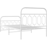  Metalni okvir kreveta uzglavlje i podnožje bijeli 107x203 cm | shoptok.hr