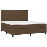  Box spring postelja z vzmetnico temno rjava 160x200 cm blago, (20884314) | Shoptok.si