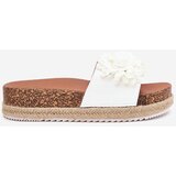 Boto Womens Platform Slippers With Decorative Flowers White Tessara | Shoptok.si
