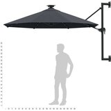  Zidni suncobran s LED svjetlom i šipkom 300 cm antracit | shoptok.hr