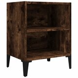  Noćni ormarić s metalnim nogama dimljeni hrast 40 x 30 x 50 cm | Eponuda.ba