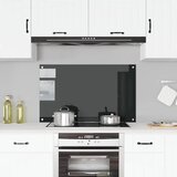  Kuhinjska zaštita od prskanja crna 100 x 60 cm kaljeno staklo | shoptok.hr