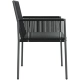  Vrtne stolice s jastucima 6 kom crne 54x60,5x83,5 cm poliratan | shoptok.hr