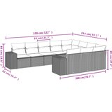  10-dijelni set vrtnih sofa od poliratana s jastucima smeđi | shoptok.hr