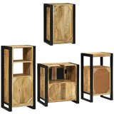 vidaXL Komplet pohištva za kopalnico 4 pcs Rjava Masiven les manga | Shoptok.si