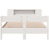 vidaXL Krevet s regalom z knjige bez madraca bijeli 140x190cm borovina | shoptok.hr