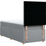 vidaXL Box spring postelja z vzmetnico svetlo siva 90x200 cm blago | Shoptok.si