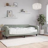  Dnevni krevet s madracem svjetlosivi 100 x 200 cm baršunasti | shoptok.hr