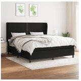 vidaXL Krevet s oprugama i madracem crni 180x200 cm od tkanine | shoptok.hr