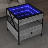Furnova Klubska mizica z neskončnimi LED siva sonoma 50x50x51 cm, (21915109) Cene