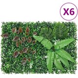 vidaXL Ograja iz umetnih rastlin 6 kosov zelena 40x60 cm | Shoptok.si