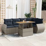 vidaXL 6-dijelni set vrtnih sofa od poliratana s jastucima sivi | shoptok.hr