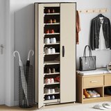 Ormarić za cipele krem 60 x 30 x 166 cm od tkanine | shoptok.hr