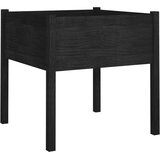 vidaXL vrtne sadilice 2 kom crne 70 x 70 x 70 cm od masivne borovine | shoptok.hr