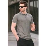 Madmext Men's Black Embroidered Regular Fit Polo Neck T-Shirt 6108 Cene