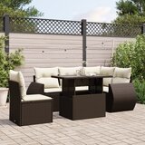 Maison Chic Seti vrtnega pohištva - Vrtna garnitura - Vrtni pohištvo set 6-delna z blazinami rjav poli ratan, (21806014) | Shoptok.si