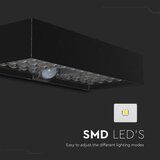  LED solarno zidno svetlo sa senzorom LED/6W/3,7V IP65 4000K 3000 mAh crno | Eponuda.com