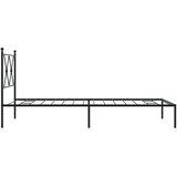  Metalni okvir za krevet s uzglavljem crni 90x190 cm | shoptok.hr