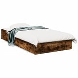 Maison Chic Posteljni okvir - Enojna postelja - Postelja za odrasle s predali dimljen hrast 100x200 cm inž. les, (21695584) Cene