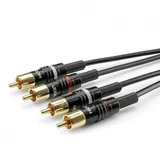 HBP-C2-0600 klinker / cinch avdio priključni kabel [2x moški cinch konektor - 2x moški cinch konektor] 6.00 m črna, (20432170)