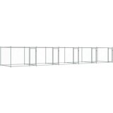  Pasji boks z vrati siv 10x2x1,5 m pocinkano jeklo | Shoptok.si