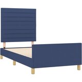  Posteljni okvir z vzglavjem moder 90x200 cm blago, (20904974) | Shoptok.si