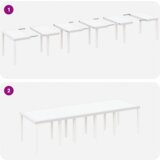  Komplet za jedilnico v vrtu 11 pcs Bela Poliratan in Jeklo | Shoptok.si