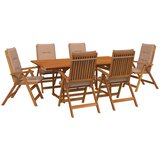  7-dijelni vrtni blagovaonski set Prirodna Čvrsto drvo akacije | shoptok.hr