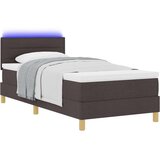 Box Spring Krevet s madracem i LED-om Tamnosmeđi 90x190 cm Tkanina | shoptok.hr