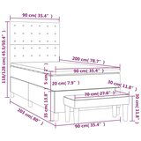  S oprugama i madracem bijeli 90 x 200 cm od umjetne kože | shoptok.hr