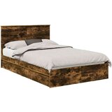 vidaXL Krevetna konstrukcija s ladicama Dimljeni hrast 120 x 190 cm | shoptok.hr