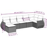 vidaXL 7-dijelni set vrtnih sofa od poliratana s jastucima smeđi | shoptok.hr