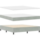 Box Spring Krevet s Madracem - Svijetlosiva 180x200 cm Baršun | shoptok.hr
