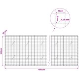  Gabion s žicom debljine 3,5 mm i mrežom 10x10 cm 450x20x100 cm | shoptok.hr