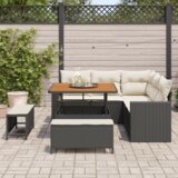  8-dijelni vrtni set sofe s jastučićima crni poli ratan akacija | shoptok.hr