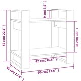 Ormarić za knjige / pregrada crni 60x35x57 cm od borovine | shoptok.hr