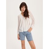 Reserved bluza z v-izrezom - ebenovina Cene