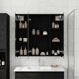  Kupaonski ormar s ogledalom Crni hrast 70 x 14,5 x 70 cm | shoptok.hr