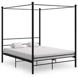  Posteljni okvir z ogrodjem za baldahin črn kovinski 160x200 cm, (20643970) | Shoptok.si
